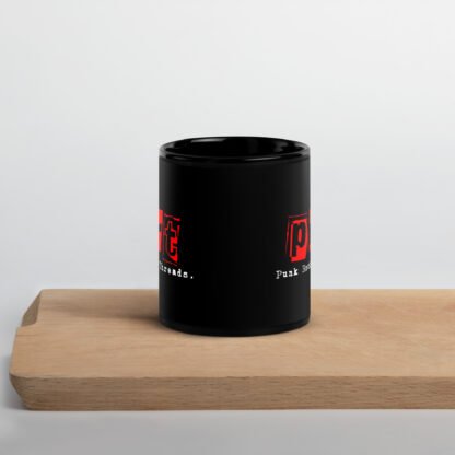 Punk Rock Threads logo Black Glossy Mug - Image 2