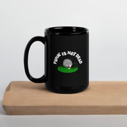 "Punk Is Not Dead" Black Glossy Mug - Image 5