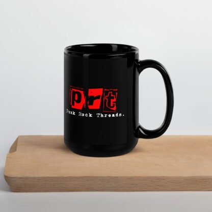 Punk Rock Threads logo Black Glossy Mug - Image 6