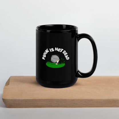 "Punk Is Not Dead" Black Glossy Mug - Image 6