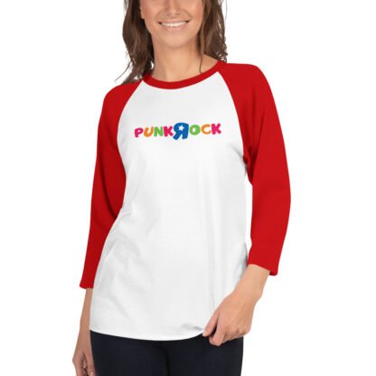 "Punk Rock R Us" 3/4 sleeve raglan shirt