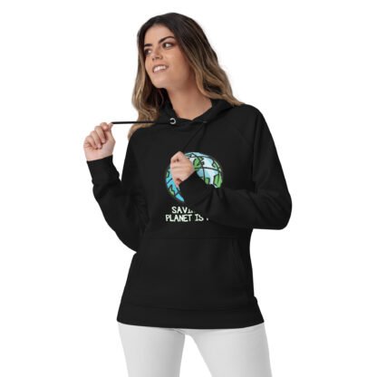 "Saving The Planet Is Punk" Unisex eco raglan hoodie - Image 4