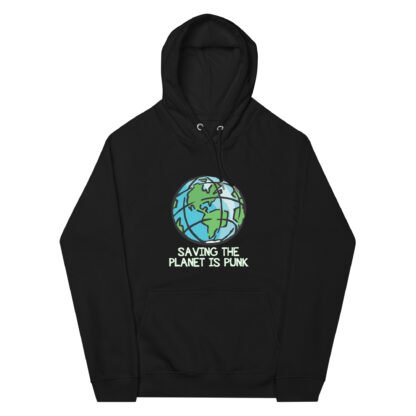 "Saving The Planet Is Punk" Unisex eco raglan hoodie - Image 2