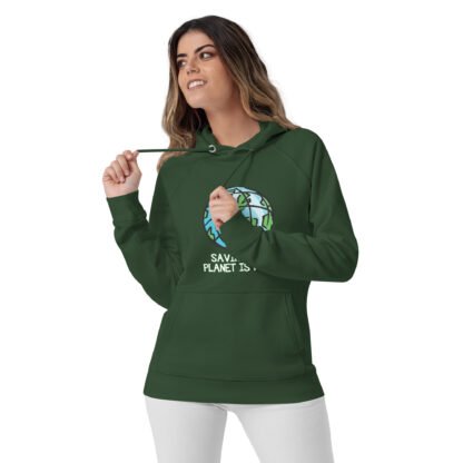 "Saving The Planet Is Punk" Unisex eco raglan hoodie - Image 9