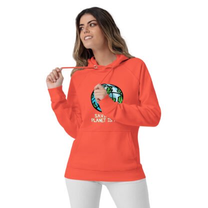 "Saving The Planet Is Punk" Unisex eco raglan hoodie - Image 11