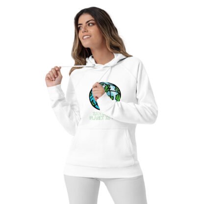 "Saving The Planet Is Punk" Unisex eco raglan hoodie - Image 13