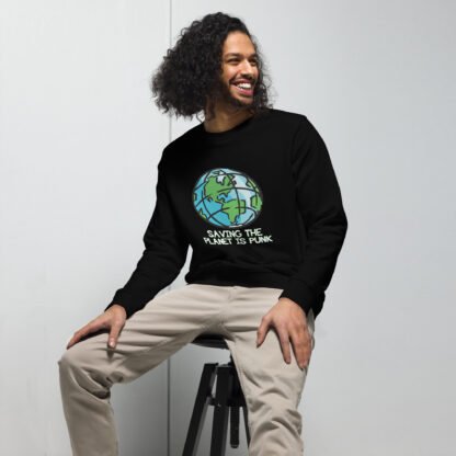 "Saving The Planet Is Punk" Unisex organic sweatshirt - Image 3