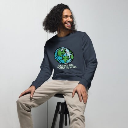 "Saving The Planet Is Punk" Unisex organic sweatshirt - Image 9