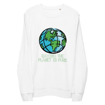 "Saving The Planet Is Punk" Unisex organic sweatshirt - Image 2